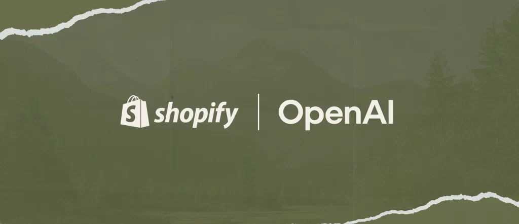 A banner image showing how Open AI and Shopify will integrate